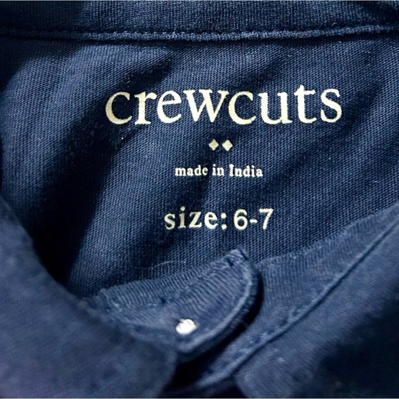 Crewcuts boys navy blue long sleeved polo shirt Size 6-7 - Picture 4 of 5